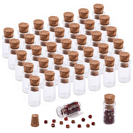 50Pcs Column Glass Jar Glass Bottles Bead Containers AJEW-YW0001-56-1