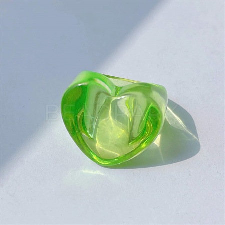 Heart Resin Finger Rings for Women WGCE13C-04-1
