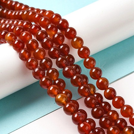 Natural Carnelian Beads Strands G-G390-8mm-03-1
