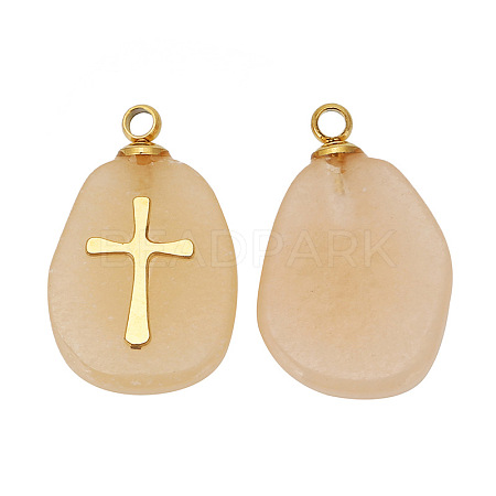 Natural Red Aventurine Pendants FIND-PW0015-01A-06-1