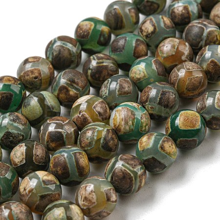 Tibetan Style dZi Beads Strands G-P526-D09-02-1