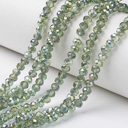 Electroplate Transparent Glass Beads Strands EGLA-A034-T3mm-S11-1