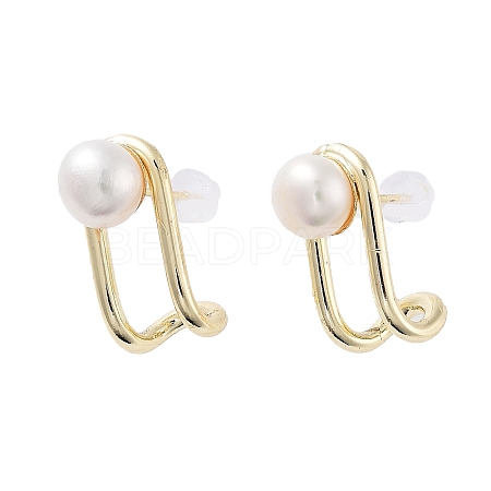 Natural Pearl Stud Earrings EJEW-P256-76G-1