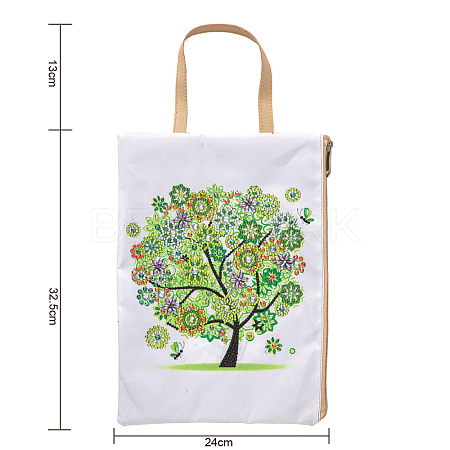 DIY Seasonal Theme Tree Pattern Zipper Handbag Diamond Painting Kits DIAM-PW0004-140A-1