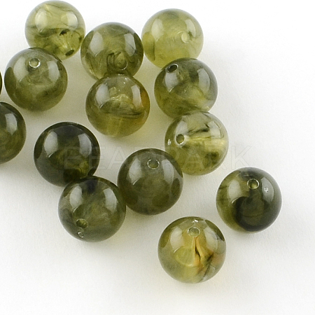 Round Imitation Gemstone Acrylic Beads OACR-R029-8mm-02-1