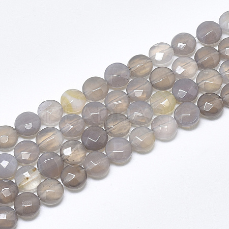 Natural Grey Agate Beads Strands G-S357-F08-1