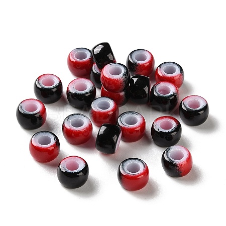 Spray Painted ABS Plastic European Beads KY-G033-02A-11-1