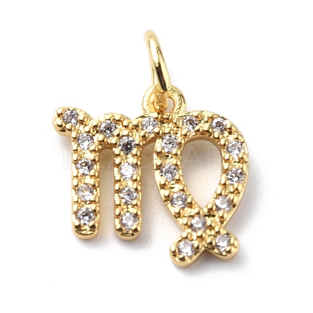 Brass Micro Pave Cubic Zirconia Charms ZIRC-F131-16G-01-1