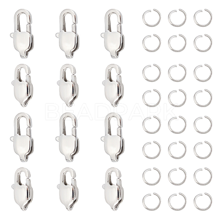 Unicraftale 16Pcs 2 Size Ion Plating(IP) 304 Stainless Steel Lobster Claw Clasps STAS-UN0040-76B-1