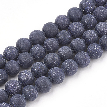 Synthetic Blue Goldstone Beads Strands G-T106-009A-1