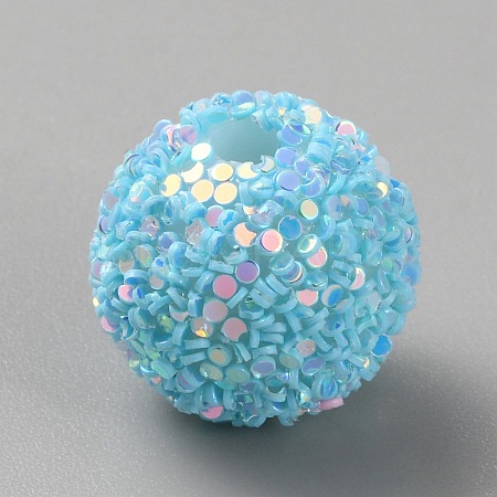 Opaque Acrylic Beads MACR-WH0010-12I-1