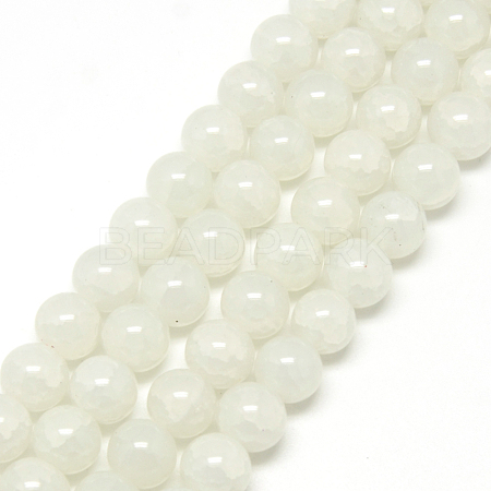 Baking Paint Crackle Glass Beads Strands X-DGLA-Q023-6mm-YS1-1