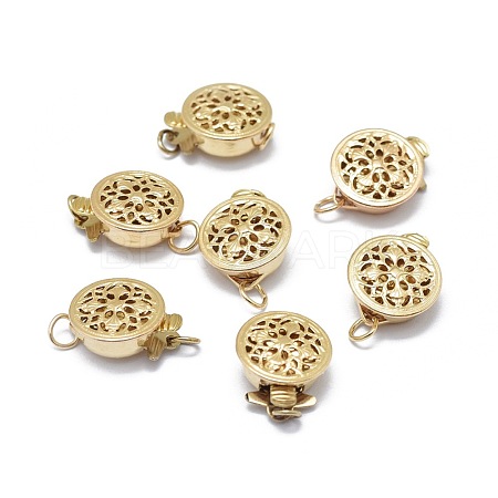 Non-Tarnish Yellow Gold Filled Filigree Box Clasps KK-L183-013G-1