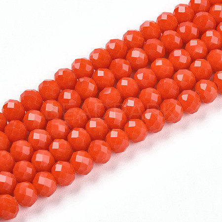 Opaque Solid Color Imitation Jade Glass Beads Strands EGLA-A044-P6mm-D03-1