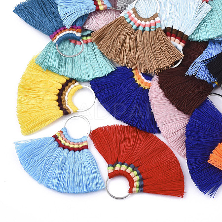 Polycotton(Polyester Cotton) Tassel Pendant Decorations FIND-S287-M-1