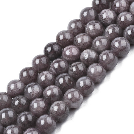 Natural Dyed Yellow Jade Gemstone Bead Strands G-R271-8mm-Y23-1