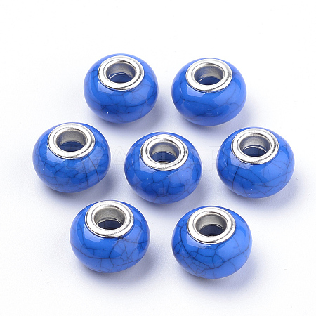 Imitation Turquoise Style Resin European Beads OPDL-Q132-01-1