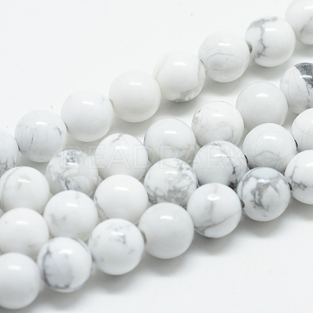 Natural Howlite Beads Strands X-G-T049-6mm-21-1