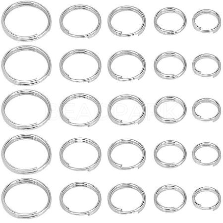500Pcs 5 Styles 304 Stainless Steel Split Rings STAS-SP0001-65-1