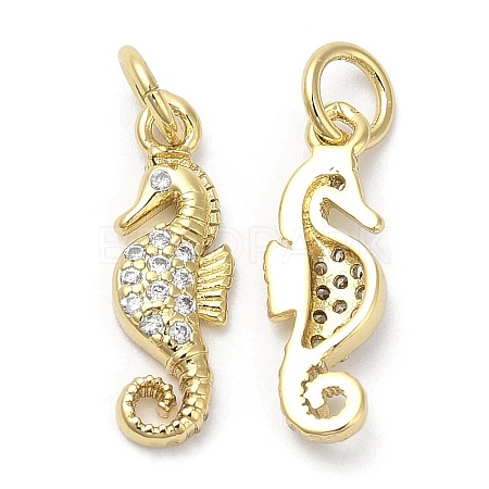 Brass Micro Pave Cubic Zirconia Pendants X-KK-Q775-04G-1