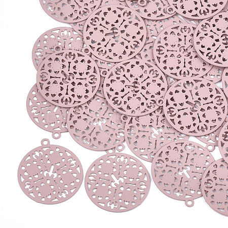 430 Stainless Steel Filigree Pendants LS-STAS-T042-10E-1