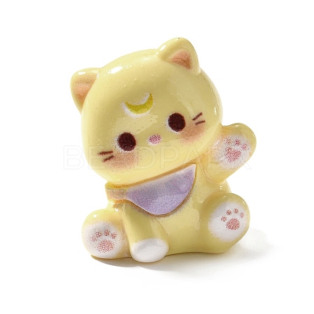 Opaque Cute Little Cat Resin Ornament RESI-S015-02E-1