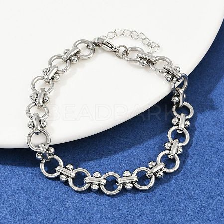 304 Stainless Steel Link Chain Bracelets BJEW-H207-01B-P-1