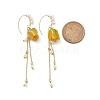 Plastic Flower with Imitation Pearl Beaded Dangle Earrings EJEW-JE05128-4