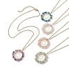 Star Natural & Synthetic Mixed Gemstone Chips Beaded Pendant Necklaces NJEW-JN04643-1