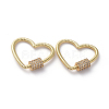 Brass Micro Pave Cubic Zirconia Screw Carabiner Lock Charms ZIRC-G160-12G-1