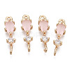 Brass Micro Pave Cubic Zirconia Links Connectors X-KK-R111-007-A07-1