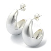 Teardrop Brass Stud Earrings EJEW-D098-04S-1