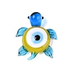 Handmade Lampwork Turtle with Evil Eye Figurine Display Decorations LAMP-N034-25A-1