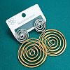 304 Stainless Steel Stud Dangle Earrings WG61484-02-1