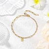 Alloy Butterlfy Charm 304 Stainless Steel Paperclip Chain Satellite Chain Anklets for Women AJEW-AN00755-2