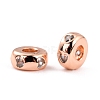 Brass Micro Pave Clear Cubic Zirconia Beads ZIRC-P091-01B-RG-RS-2