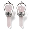 Natural Rose Quartz Pointed Big Pendants KK-H491-01P-08-1