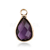 Faceted Glass Pendants FIND-WH0097-40B-G-1