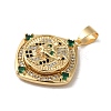 Brass Micro Pave Cubic Zirconia Pendants KK-R162-086B-G-2