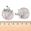 Natural Rose Quartz Flat Round Pendants G-G279-01P-10-3