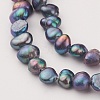 Electroplated Natural Cultured Freshwater Pearl Beads Strands PEAR-G007-08-3
