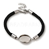 Milan Cord & 304 Stainless Steel Bracelets Making MAK-H004-02G-P01-1