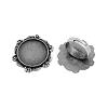 Adjustable Iron Flower Finger Ring Components Alloy Cabochon Bezel Settings PALLOY-Q300-15AS-NR-1