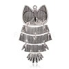 Antique Silver Plated Halloween Owl Alloy Enamel Big Pendants ENAM-J335-04AS-2