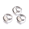 Tarnish Resistant 304 Stainless Steel Pad Ring Settings X-STAS-G173-19P-12mm-2