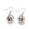 Natural Tiger Eye Dangle Earrings EJEW-K080-A05-2