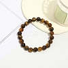 Natural Tiger Eye Round Beaded Stretch Bracelet PW-WG13379-03-1