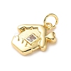 Brass Micro Pave Cubic Zirconia Pendants KK-I383-05G-02-2