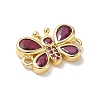 Brass Pave Cubic Zirconia Butterfly Links Connector Charms KK-L268-028G-04-2