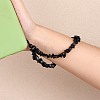 Natural Obsidian Chips Cell Phone Lanyard Wrist Strap HJEW-SW00018-04-5